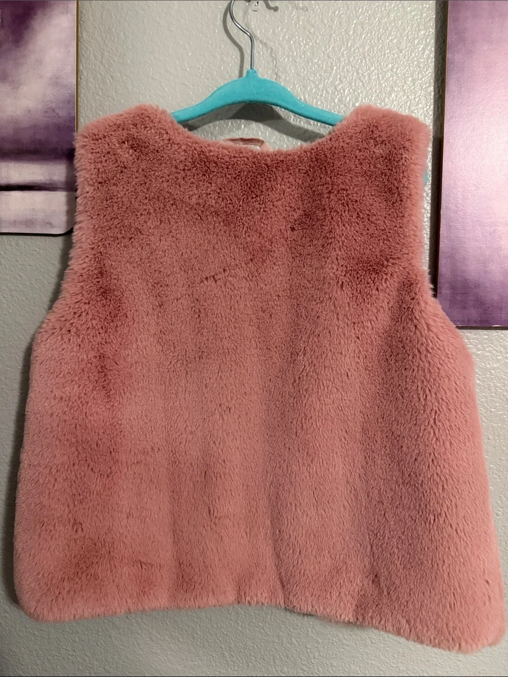 H&M soft girl warm vest 6/7 years gently used pink lined